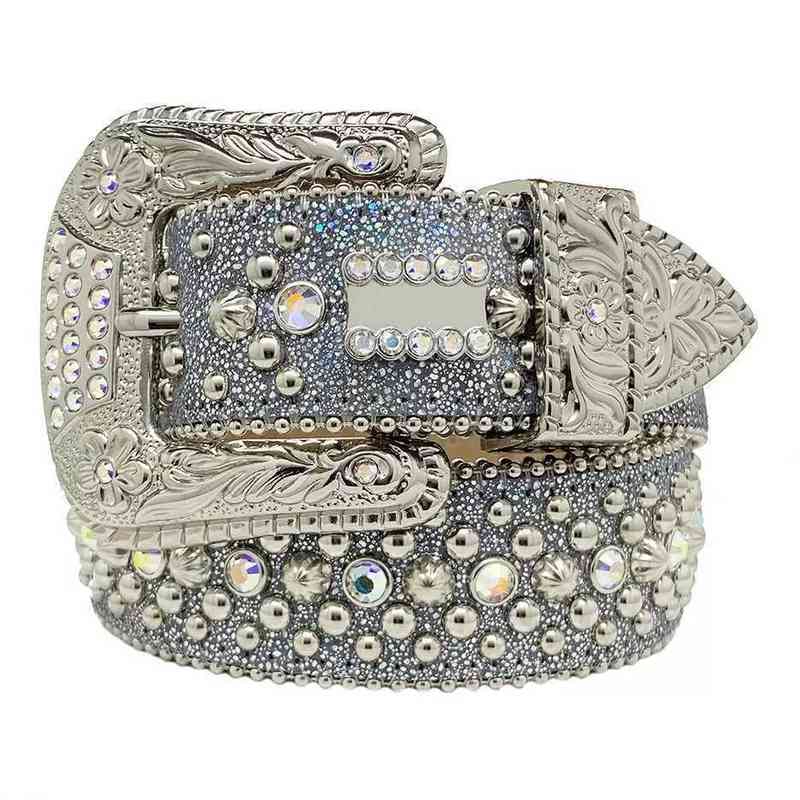 

Fashion Belts for Women Designer Mens Bb Simon rhinestone belt with bling rhinestones as gift, Multi