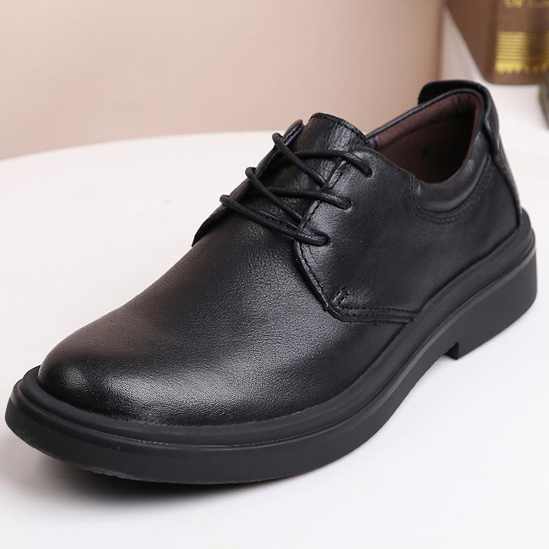 

Dress Shoes Men Flats Fashion High Quality Genuine Leather Men,Lace-Up Business Shoes,Men Shoes,Summer Spring Winter Autumn, Brown