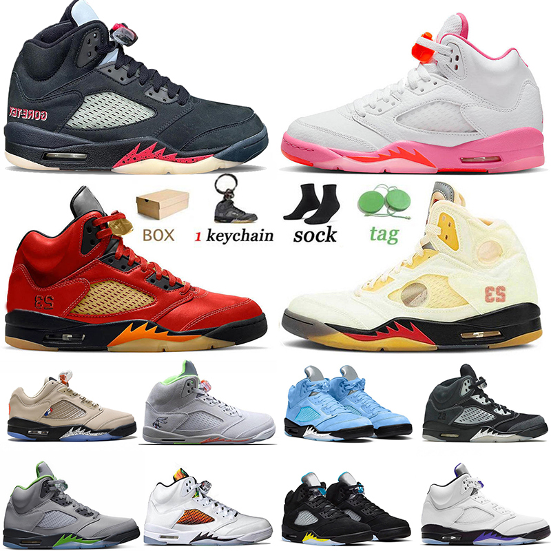 

With Socks 5 5s OG mens Basketball Shoes 2023 UNC Racer Blue Aqua Mars For Her Easter Concord Bluebird Oreo Bull Shattered Backboard Trainers Sports Sneakers, A#19 40-47 oklahoma 1