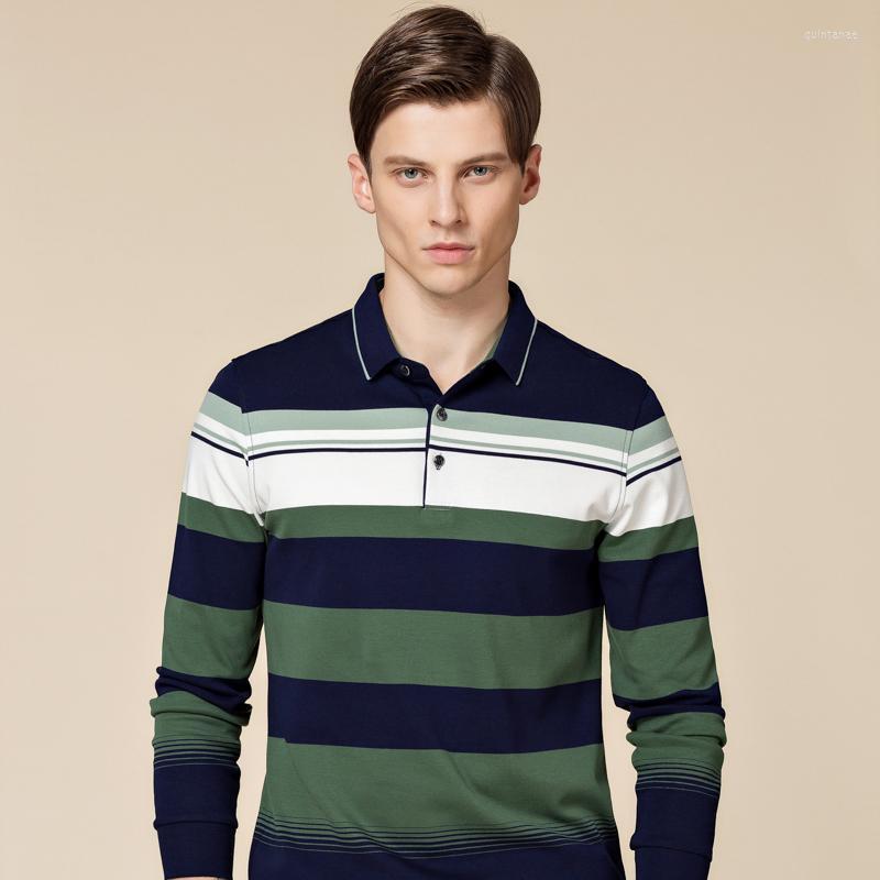 

Men's Polos Spring And Summer Fashion Men's Long-sleeved Color Contrast Trend Shirt Business Casual 8703Men's Men'sMen's Quin22, 8703 blue