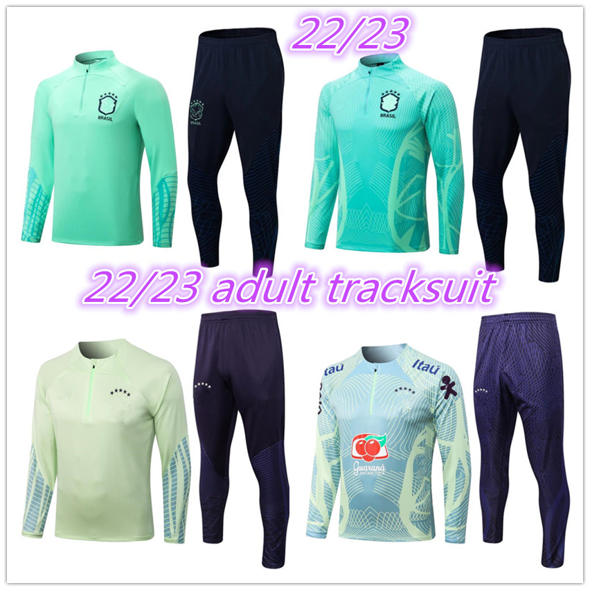 

2022 2023 brasils soccer men adult tracksuit jogging Top quality fabric football tracksuits Survetement long sleeve shirts 22 23 P.COUTINHO G.JESUS bRAZILS