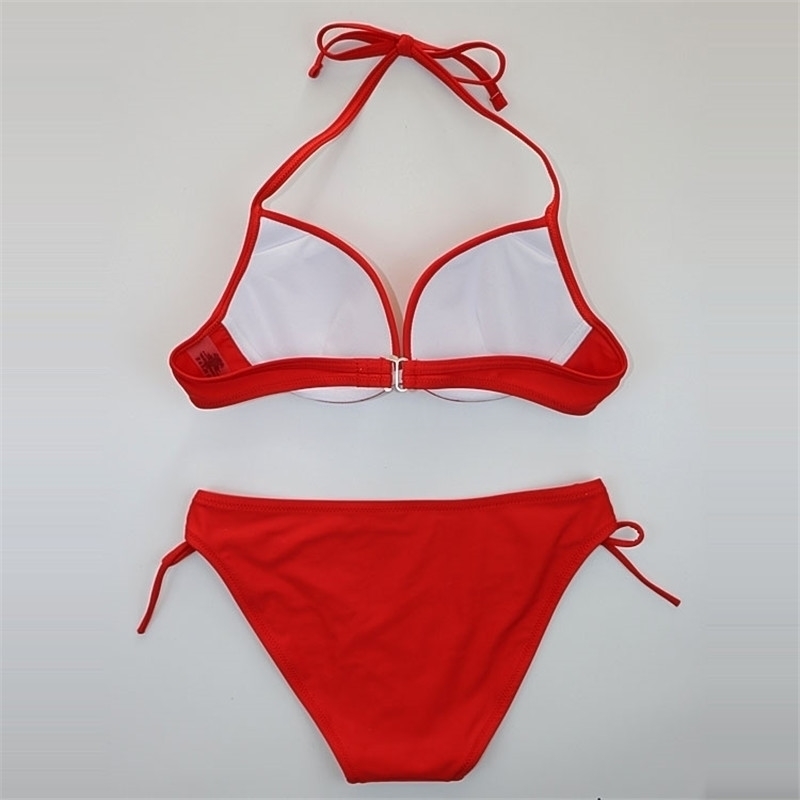 

Padded Swimwear Women Bikini Swimsuit Female Push Up Triangle Biquini Sexy Black Bikini Set Halter Bandage Swim Suits Y200319, N87971
