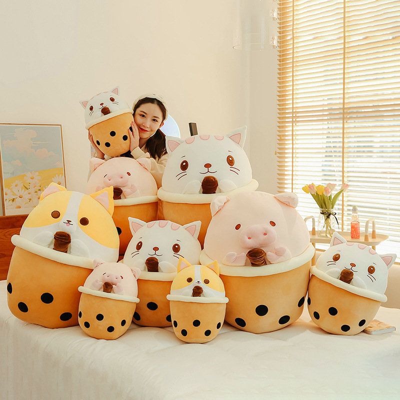 

30cm Cute Milk Tea Pillow Sleeping Doll Doll Girls Plush Toys Birthday Gift, Dog