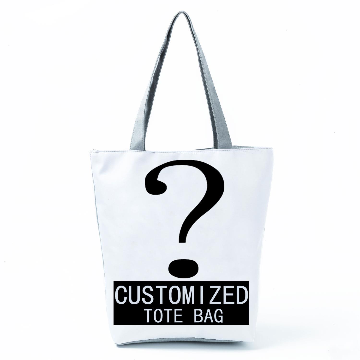 

Personal Customize Women Tote Bag With Print Logo Custom Your Pictures Shopping Bags Diy Handbags Shoulder Dropshipping, Clear