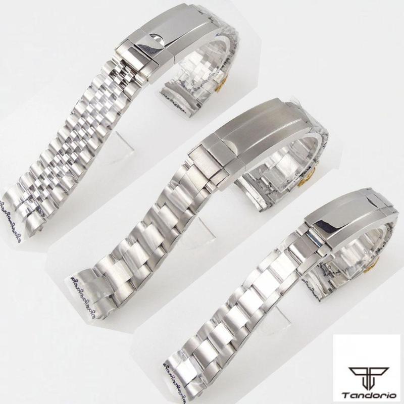 

Watch Bands 20mm Oyster/Jubilee Style Strap Watchband 904L Stainless Steel Bracelet Spare Parts Brushed/Polished Glide Lock System
