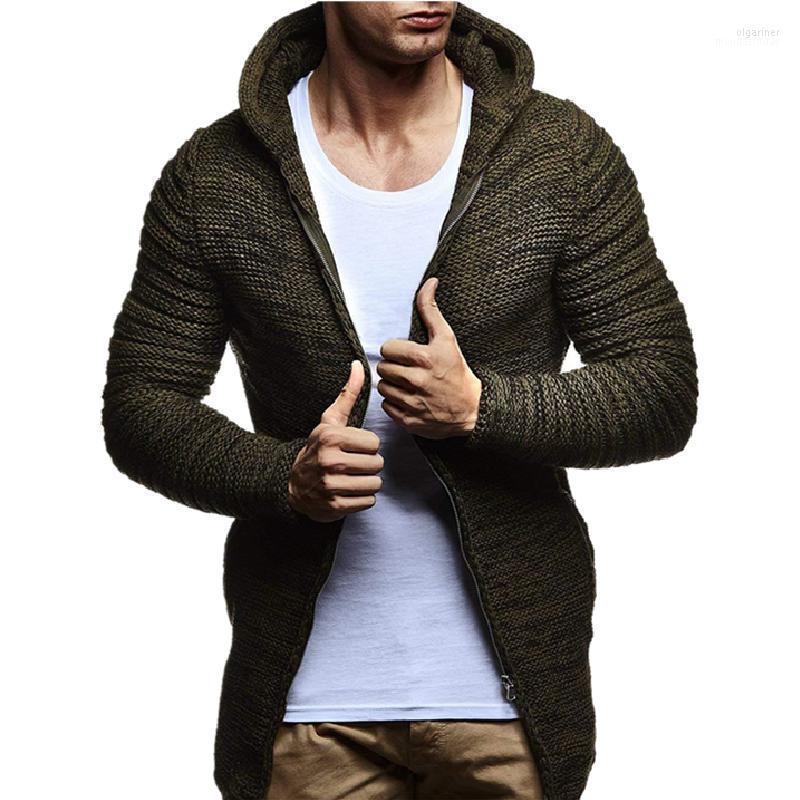 

Men' Sweaters Men Clothes Casual Coat Beige Striped Spliced Knitted Cardigan Man Full Zip Mens Warm Winter Hooded Mans Sweater Male Olga22, Gray