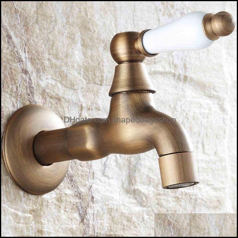 

Bibcocks Faucet Antique Brass Wall Mounted Bathroom Mop Washing Hine Tap Decorative Outdoor Garden Small Taps 1512 F Drop Delivery 2021 Sink