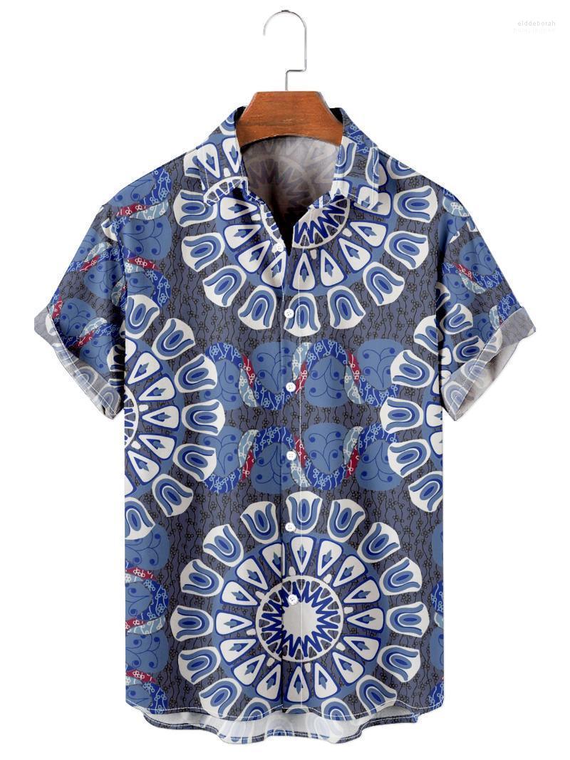 

Men's Casual Shirts 2022 Short Sleeve Lapel Shirt Large Size Hippie 3D Printed With Pockets Eldd22, 28