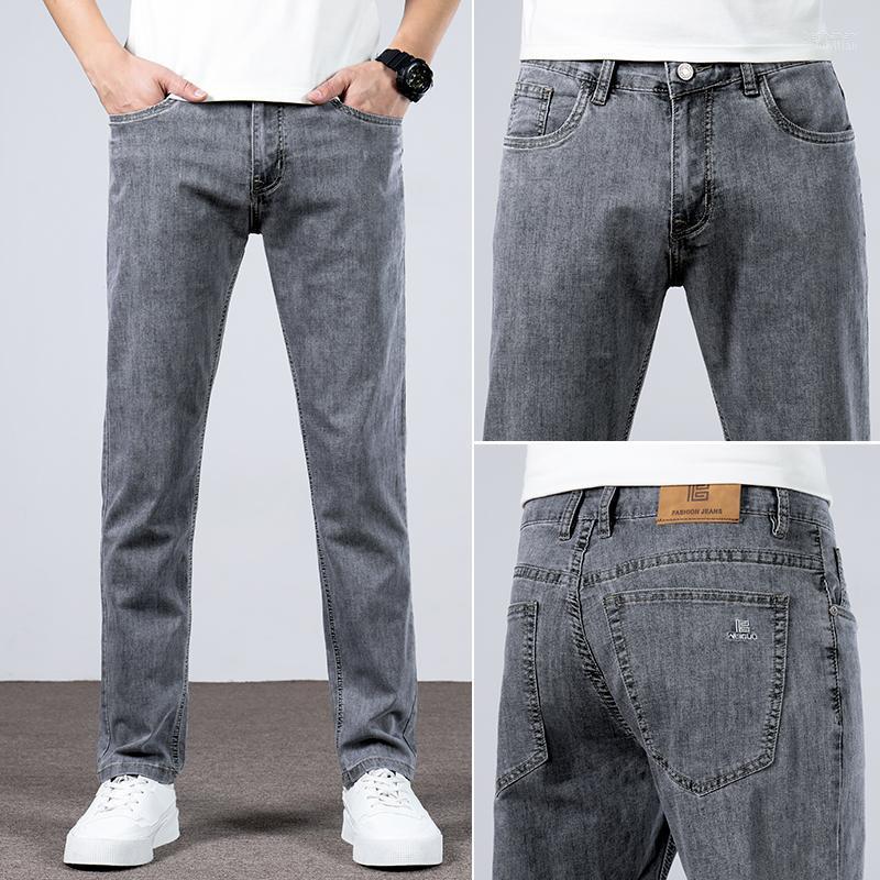 

Men's Jeans Fashion Men's Classic Business Cotton Stretch Regular Fit Brand Trousers Smoke Grey 2022 Four SeasonsMen's Bert22, Light blue