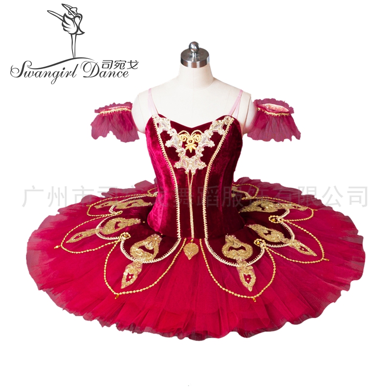 

Red Spanish Professional Ballet Tutu Costume Girl Pancake Ballet Tutu Costume Dance Troupe Performance Tutu Don Quixote BT8936A