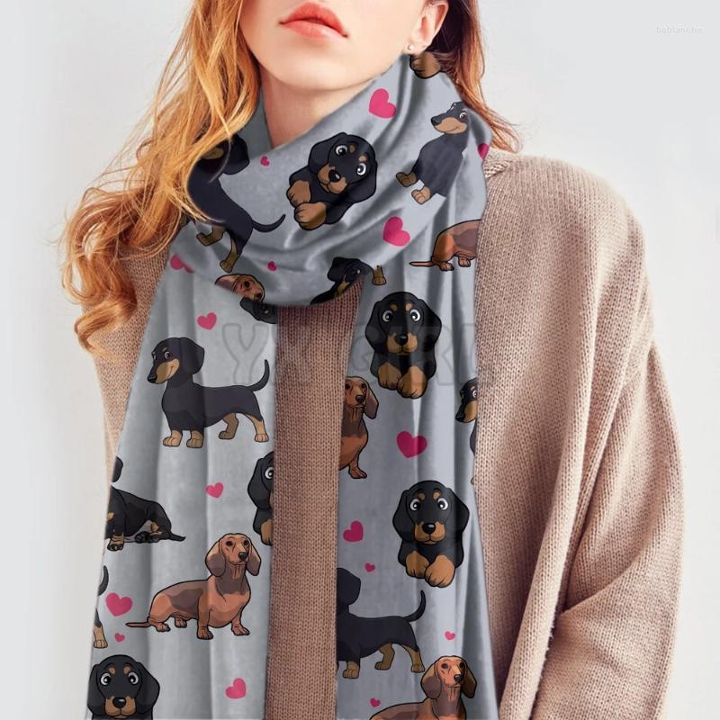

Scarves Cute Dachshund 3D Printed Imitation Cashmere Scarf Autumn And Winter Thickening Warm Funny Dog Shawl ScarfScarves ScarvesScarves