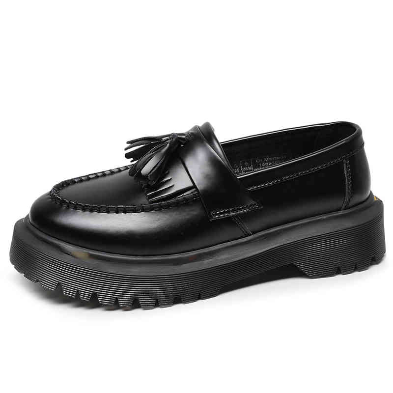

Adrian tassel bex love shoes women's leather low top Martin shoes women's British fashion student casual shoes, Black