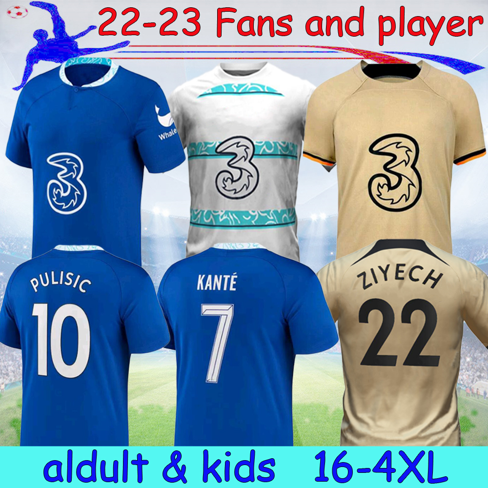 

16-4XL 2022 2023 PULISIC KANTE CFC soccer jersey ZIYECH HAVERTZ WILLAN 22 23 KOVACIC kids kit Home WERNER Away MOUNT Camiseta de football shirt, 22-23 3rd fans