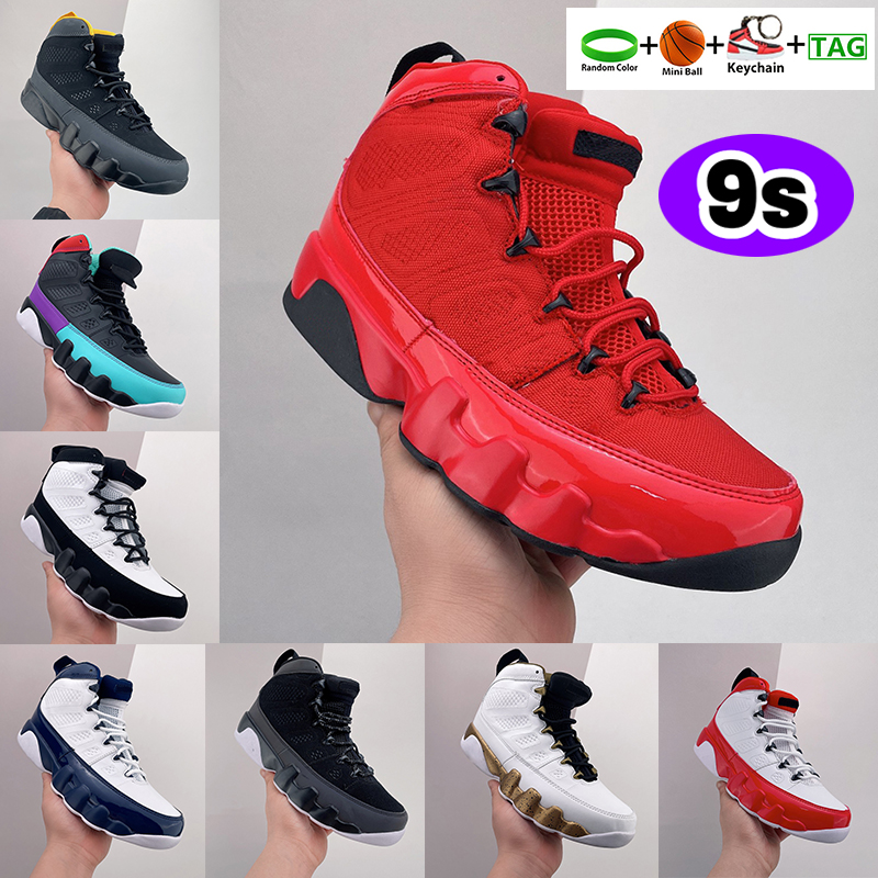 Les plus récentes 9 9s Chaussures de basket-ball Chili Red Changement Le monde Dark Charcoal Fashion Men Sneakers OG Space Jam Dream It Racer Pea