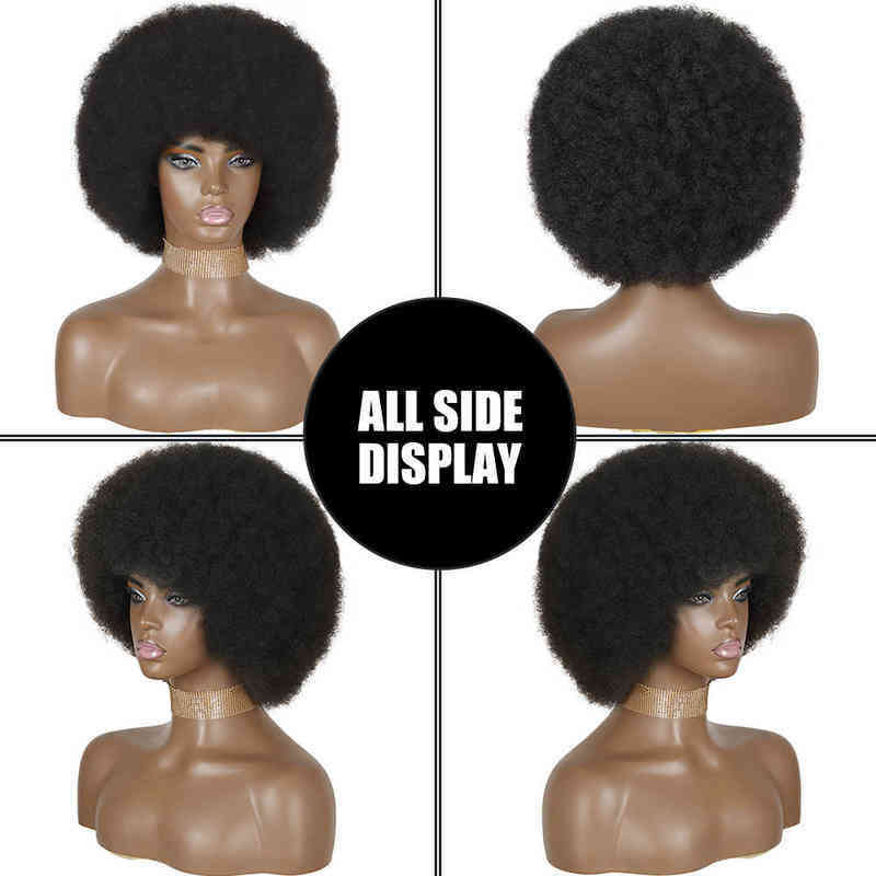 

Hair Synthetic Wigs Cosplay Azqueen Synthetic Afro Wig Women Short Fluffy Hair Wigs with Bangs for Black Kinky Curly Party Dance Cosplay, Burg