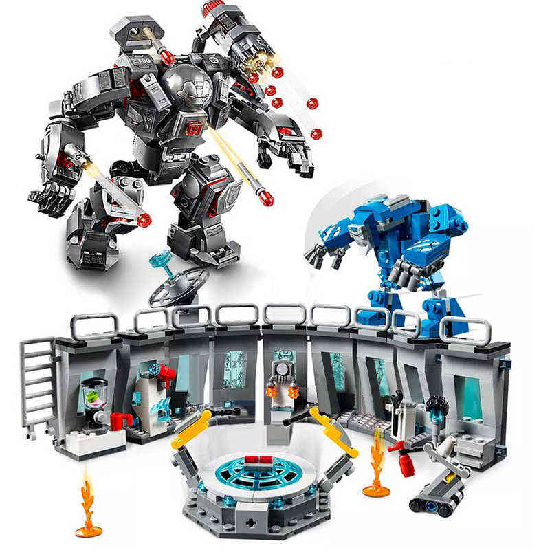 

War Super Iron Mecha Man Showroom Model Building Blocks Sets Movie Endgame City Brick Toys Constuction Gift For Children AA220317
