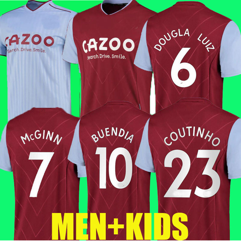

2022 2023 Aston Villaes Kamara Soccer Jerseys 22 23 away WATKINS BUENDIA McGINN EL GHAZI DOUGLAS LUIZ MINGS KONSA CASH Diego Carlos Football shirts player version, Home