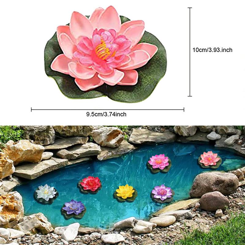 

Decorative Flowers & Wreaths 7pcs Artificial Floating Water Lily Eva Lotus Flower Pond Decor Tank Plant Ornament Home Garden Decor#p3, As shown