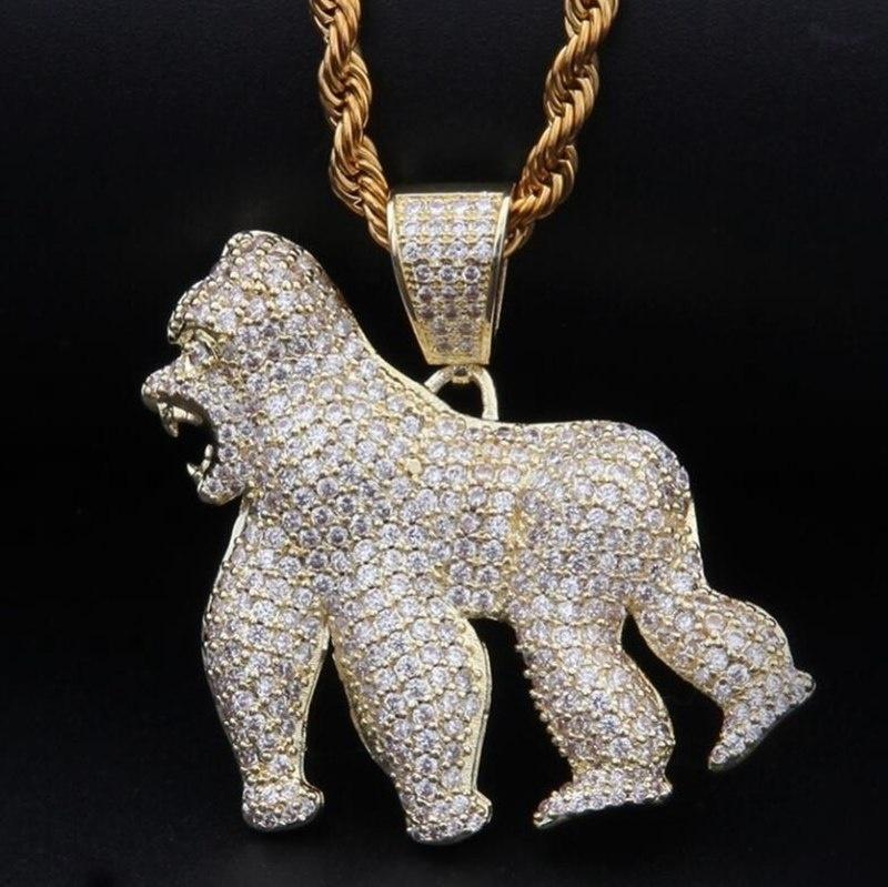 

Pendant Necklaces Hight Quality Classic Fashion Animal Gorilla Necklace High Metal Jewelry GiftPendant NecklacesPendant
