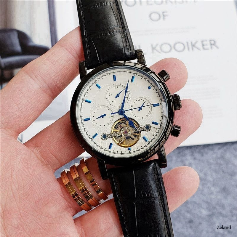 

Automatic Hundred Mechanical Watch 6-pin Watch Casual Fashion Men's Leather Watch