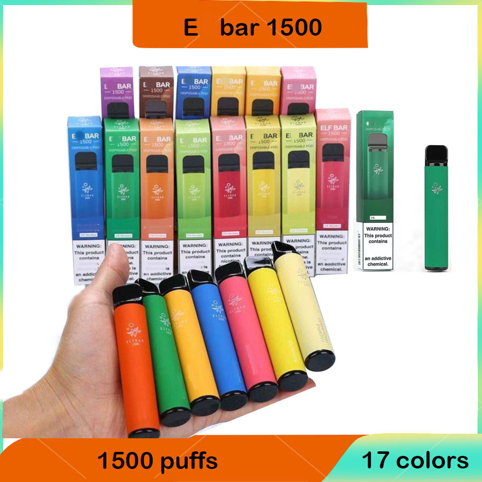 

Elf bars 1500 puff Disposable E cigarettes Vape Pen Pre-Filled Cartridge Pods Portable Rechargeable Battery Vaporizer aroma king esco bar lux geek bars mate elux