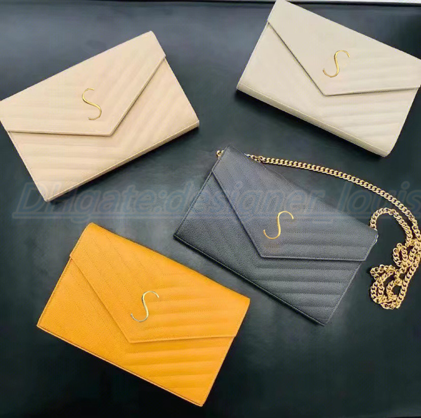 

Classic Luxury Leather Womens mens envelope Shoulder Bag WOC tote Designer Crossbody Bags gold Chain handbags Crocodile Wallet handbag Purses caviar lambskin, Carton