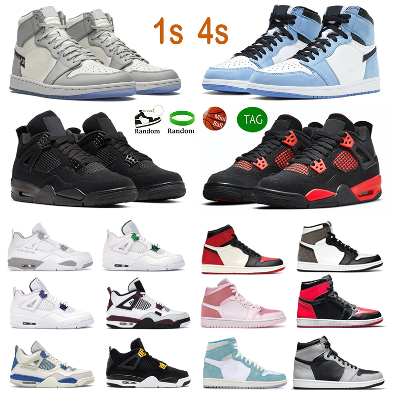 

Jumpman Men Women Basketball Shoes 1s Bred Patent Black White Oreo chicago 4 4s Sail University Blue Red Thunder Tour Yellow mens trainers sports sneakers 36-47, Cool grey 40-47