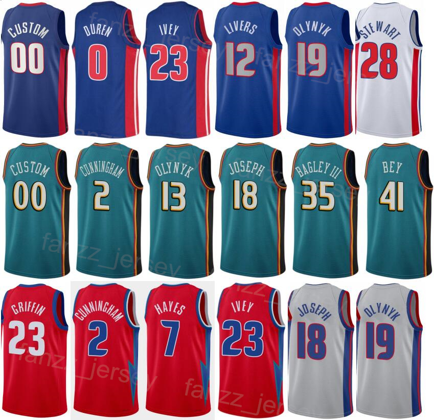 

Print Association Basketball Edition Marvin Bagley III Jersey 35 Alec Burks 5 Kelly Olynyk 13 Isaiah Livers 12 Isaiah Stewart 28 Jalen Duren 0 Kemba Walker Men Woman, Blue