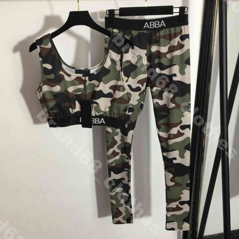 

Sexy women bra leggings pants sets outfit Camouflage lu Womens Luxury Tracksuits Designer Yoga logo D..G brand camisole slim-fit leggings 2 piec suit fashion Apparel a1