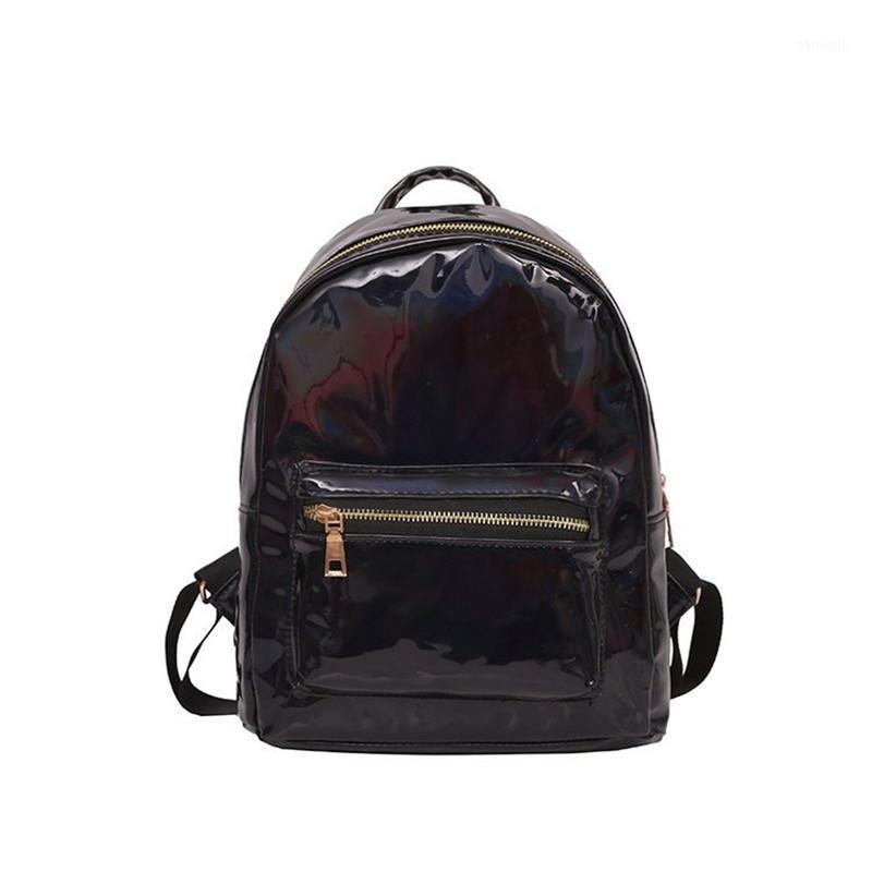

Backpack 2022 Personality Portable Female Large-capacity Student Bag Reflective Laser Harajuku Sweet Girl Shoulder, Black