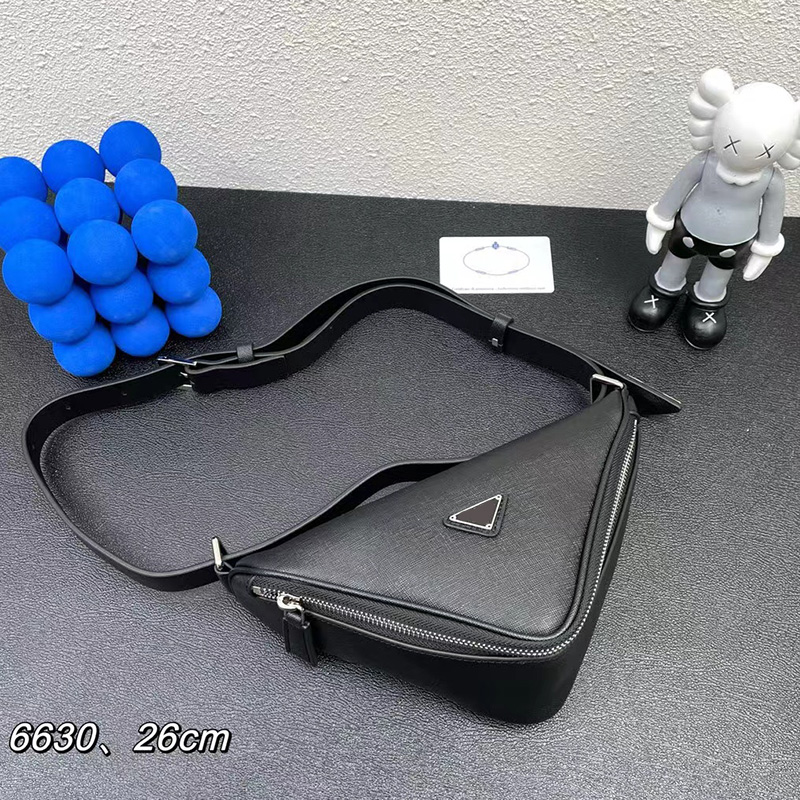 

2022 Fashion Re-Edition leather Shoulder Bags triangle Handbags wallet women luxurys brand crossbody Designer bag Hobo purses, Black