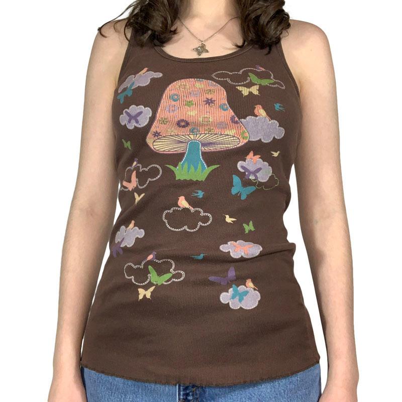 

Women' Tanks & Camis Women Vintage Vest Retro Style 90s Sleeveless Round Neck Crop Wrapped Tank Tops Casual Street Short Summer 2022 Fashio, Auburn