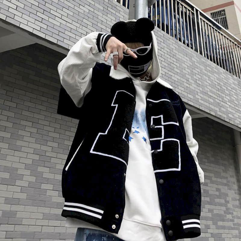 

Men's Jackets High Street Flocking Letter Embroidered Corduroy Baseball Jacket Women Men's 2022 Hip Hop Bomber Lovers StreetwearMen's, Black
