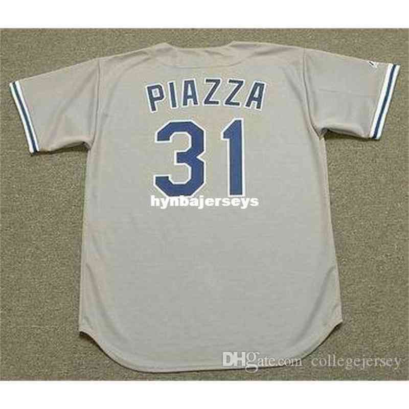 

Cheap Custom Mike Piazza Stitched 1995 Majestic Vintage Away Baseball Jersey Retro Mens Jerseys Shirt, Grey