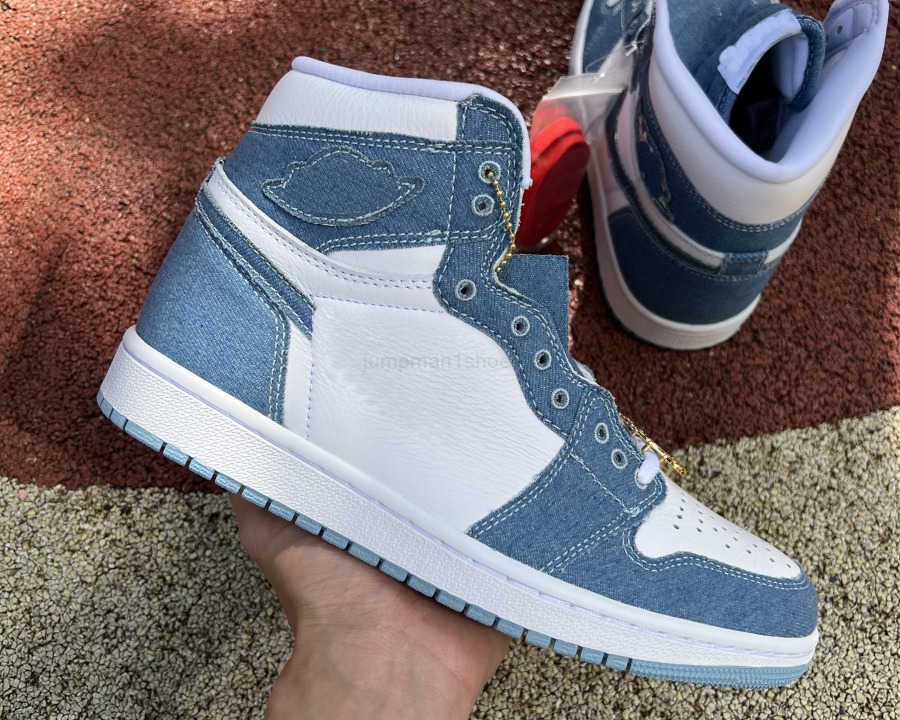 

Top Quality shoes Jumpman 1 high OG Denim White/Worn Blue-Metallic Gold Outdoor Sneakers trainers With Box, #1