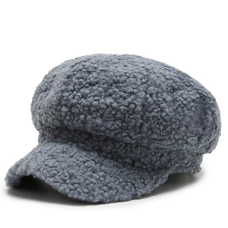

Berets Female Octagon Sboy Cap For Women Lambswool Hat Japanese Style Caps Outdoor Autumn And Winter Trendy Solid Color WarmBerets, Black