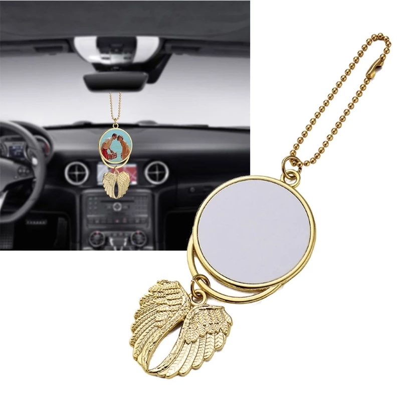 

Sublimation Blanks Double-sided Printing Angel Wing Car Hanger Pendant Ornament for Auto Interior Decoration Necklace