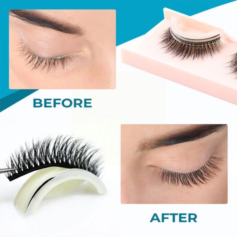 

False Eyelashes Mink Reusable Self-adhesive Natural Fake Curly Thick Glue No F7S5False