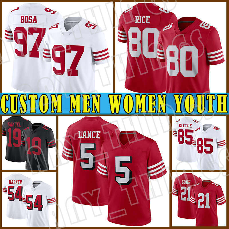 

5 Trey Lance custom George Kittle San Football Jersey Nick Bosa Francisco Men Jimmy Garoppolo Deebo Samuel Jerry Rice Colin Kaepernick Fred Warner Raheem Mostert, Custom men (49ren)