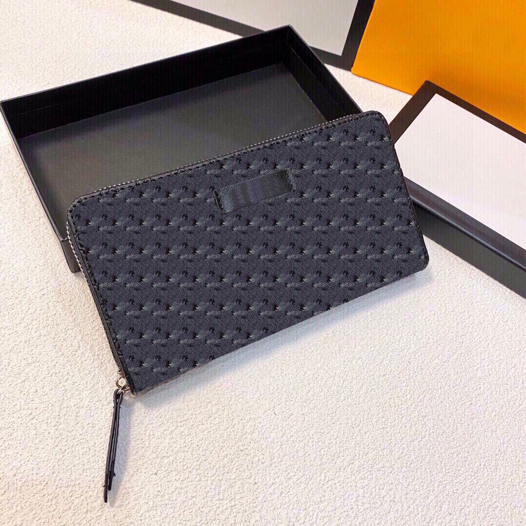 

Business Style Double Letter Wallets Top Layer Leather Money Clips Men Purses Card Coin Key Holders Purse With Box