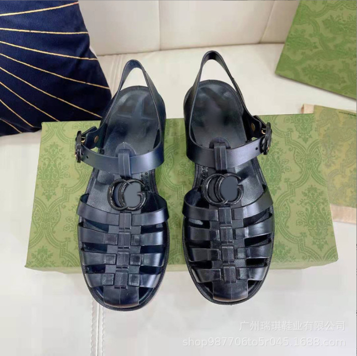 

Designers Women Sandal Classic Rubber Slippers Jelly Slippers Beach Flat Casual Shoe Alphabet Pink Green Candy Colors Outdoor Roman Shoes, Purple