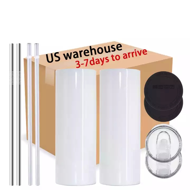 USA Warehouse 25pc/carton STRAIGHT 20oz Sublimation Tumbler Blank Stainless Steel Mugs DIY Tapered Vacuum Insulated Car Coffee 2 Days Delivery GF-image-86383860
