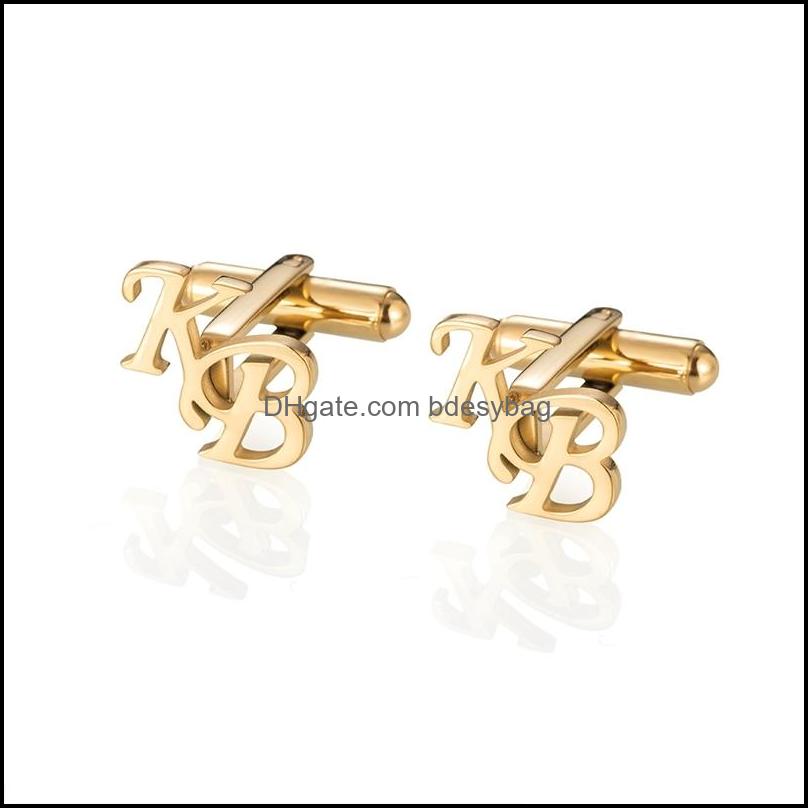 Custom Engraved Name Initials Cuff Links Buttons Mens Wedding Gifts Personalized Shirt Letter Cufflinks Cufflink Man Accessories Drop Delive-image-760040084