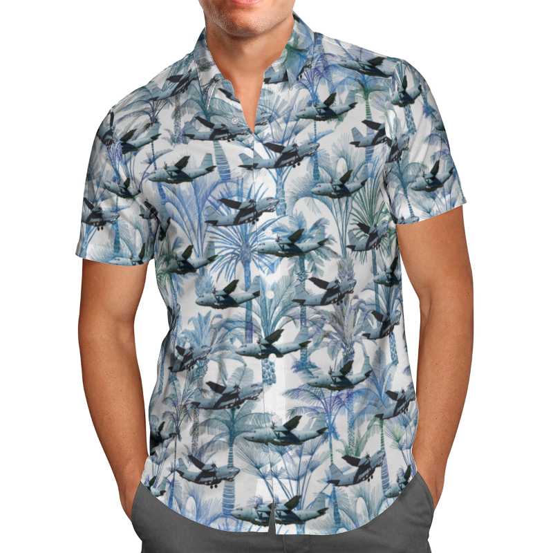 

Men's Casual Shirts Plane Print Short Sleeve For Men Loose Cardigan Button Shirt Plus Size Hawaiian Style Summer 2022 Ventilated Shirt-655, White;black