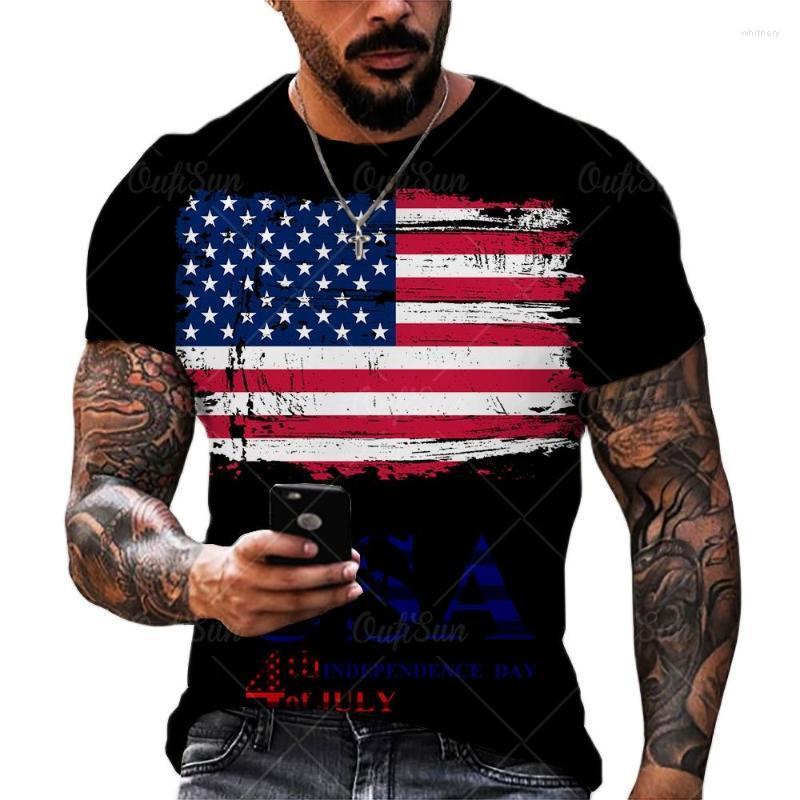 

Men's T-Shirts Fashion USA Flag Pattern 3D Print Men's T Shirt Summer Streetwear Trendy O-Neck Short Sleeve Men Clothing Oversized Whit2, Ofsq-00262
