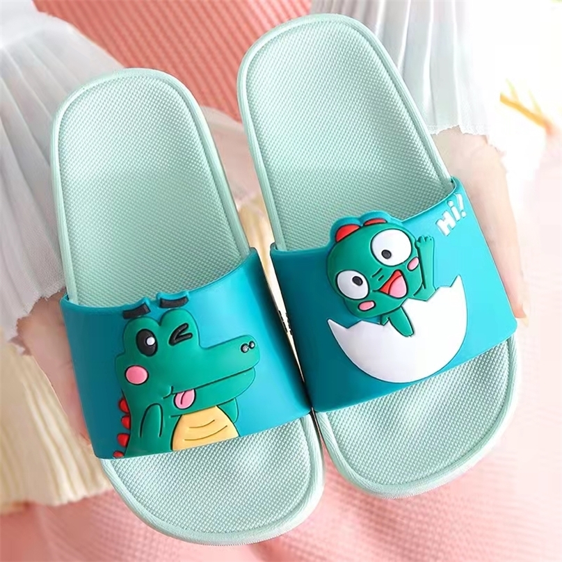 

Summer NonSlip Home Indoor Green Cartoon Children Slippers Cute Kids Bathroom Toddler Girl Shoes 220617, Pink