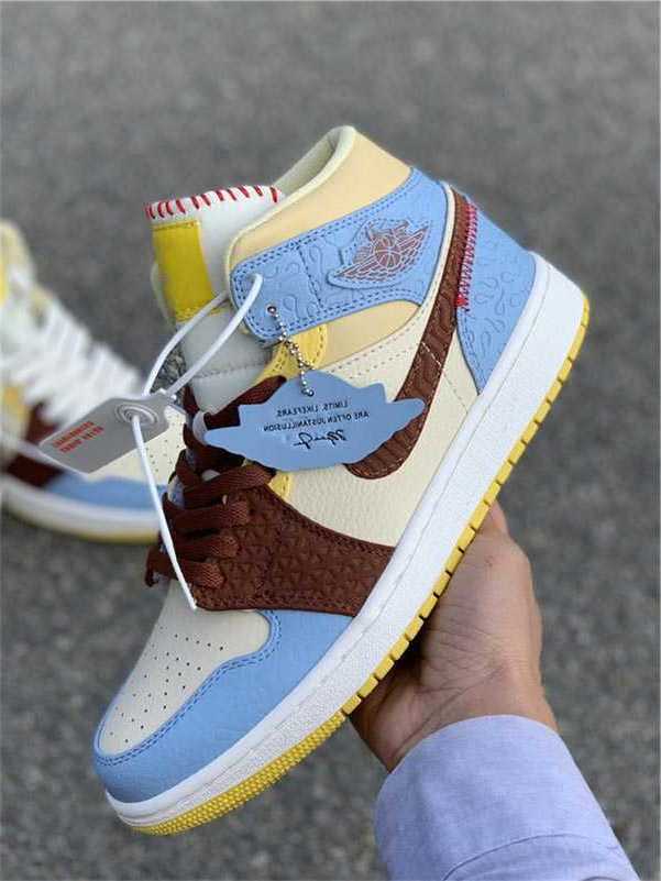 

Shoes Authentic 1 Mid Se Fearless Maison Chateau Rouge Retro Pale Vanilla Cinnamon Blue Yellow Men Athletic Box