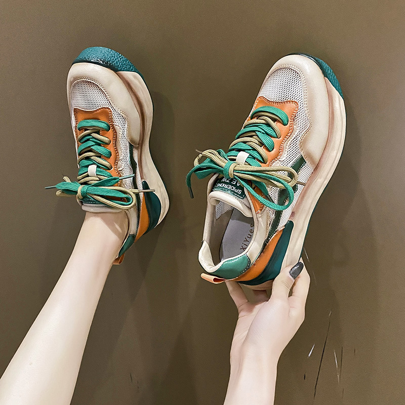 

Autumn Dad Shoes Women Fashion Leather Lace Up Flat Casual Shoes Korean Student Platform Sneakers Ladies Vulcanized Shoes, 01