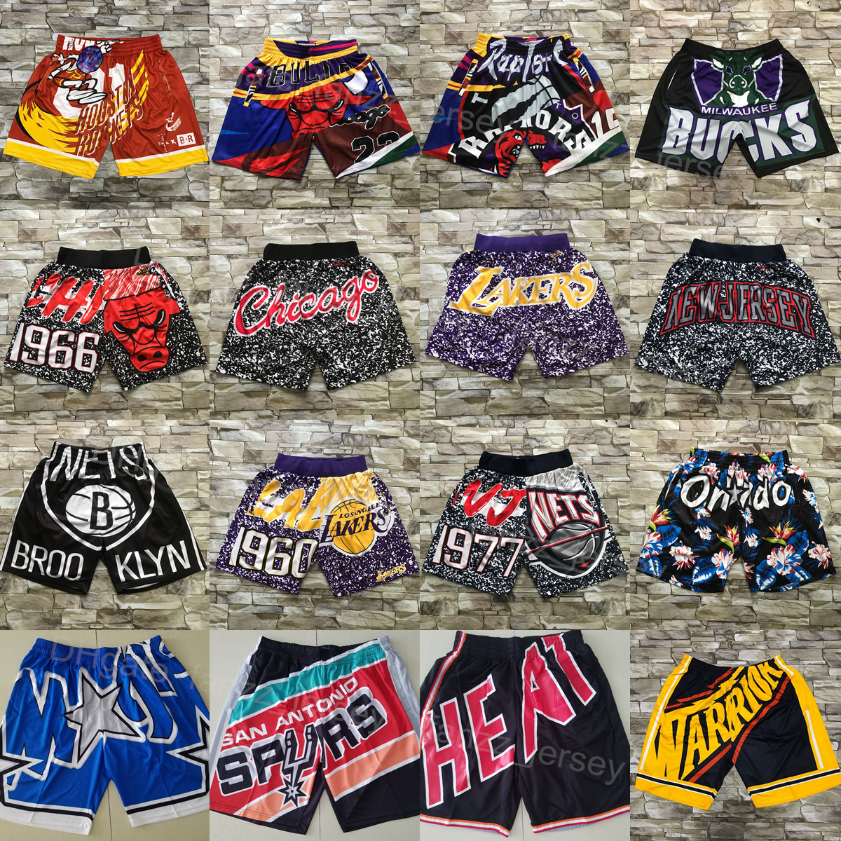

Retro Basketball Short Mitchell and Ness Just Don Sweatpants Wear Sport Vintage Pant With Pocket Zipper Fly Retire Hip Pop Elastic Waist HipPop Running Black Purple, Red