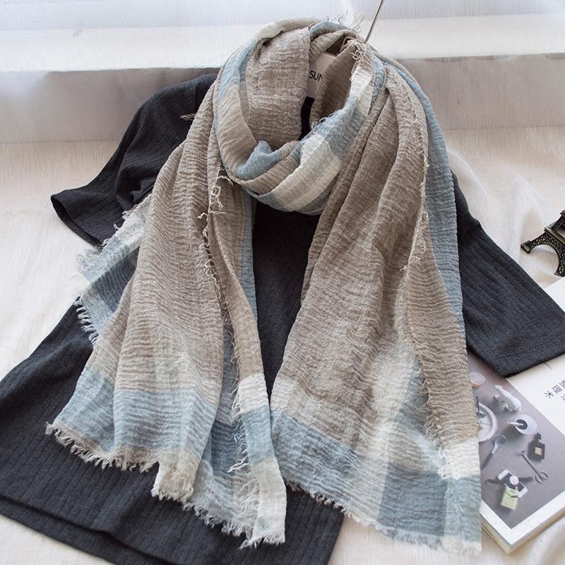 

Scarves Unisex Winter British Style Plaid Cotton Printed Men Scarf Thin Soft Styles Autumn ShawlsScarvesScarves
